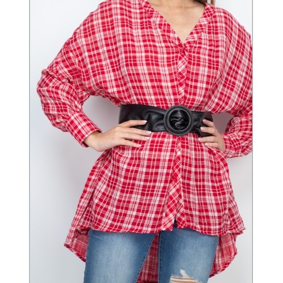 Plaid Print Tunic Top - Picture 4 of 7